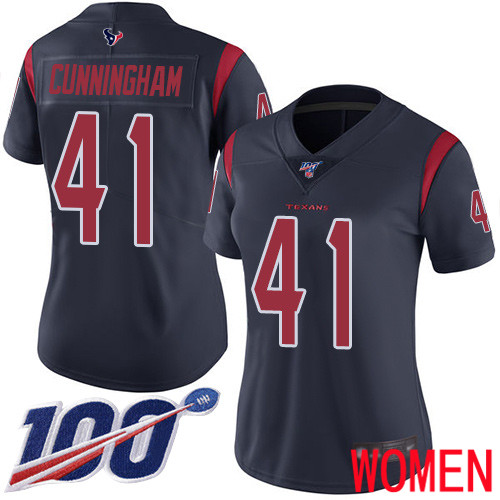 Houston Texans Limited Navy Blue Women Zach Cunningham Jersey NFL Football #41 100th Season Rush Vapor Untouchable->women nfl jersey->Women Jersey
